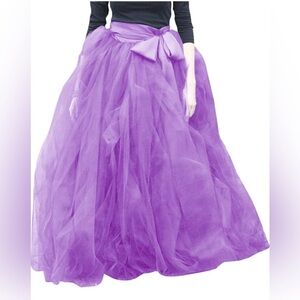 🆕 WDPL Women's A-Line Tulle Strips Ruffles Tutu Ball Gown Skirts